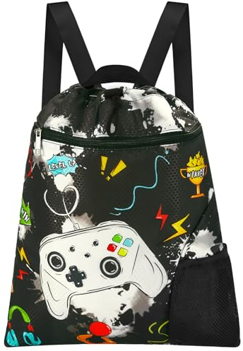 WAWSAM Sac à dos de gym avec cordon de serrage – 38,1 x 43,2 cm – Sac de sport étanche pour enfants, natation, plage, shopping, yoga