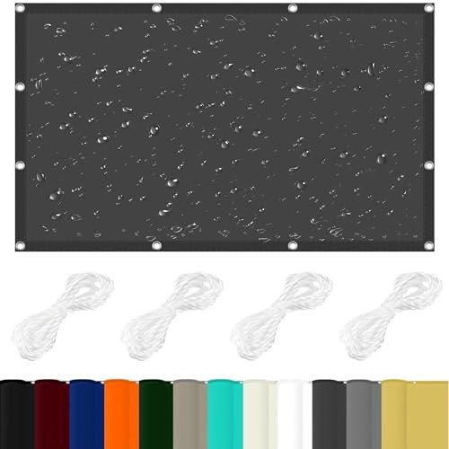 Outdoor Camping Schattenplane, 1,6 x 6,5 m, wasserdicht, Sonnendach für Garten, Hof, Dunkelgrau