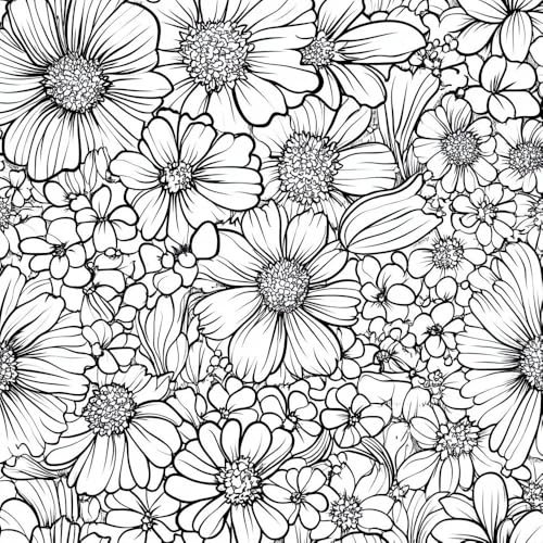 JIAOQSS Papel pintado autoadhesivo Floral en blanco y negro Papel tapiz adhesivo Flores naturales Papel tapiz de vinilo apto para inquilinos impermeable para bricolaje para dormitorio sala de estar
