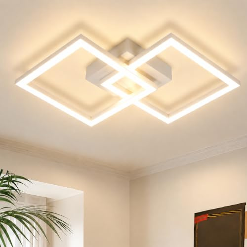 ZMH LED Deckenleuchte Deckenlampe Wohnzimmer 47CM Weiß Moderne Flurlampe