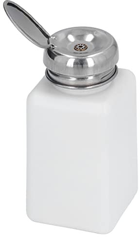 200 ml Lösungsmittelspender, Flüssigkeitsspender mit Druckverschluss ESD-sichere Alkohol-Wasserflasche Antistatische für Lösungsmittel wie Aceton IPA Öl (WHITE)