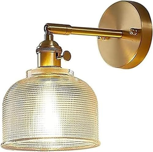 Lampada da parete in ottone ad alta trasmissione della luce paralume in vetro applique da parete apparecchio di illuminazione applique da parete Compatible with comodino camera da letto