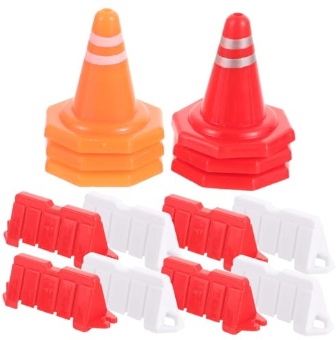 GALPADA 40 Pièces Mini-Panneaux De Signalisation Mini-cônes De Signalisation -barricades Panneaux De Chantier Jouets pour Garçon Fille Simulation De Blocs Routiers Avertissement De Rue