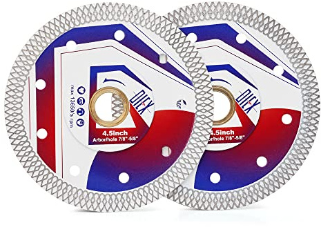2pcs 115mm Diamond Cutting Discs for Angle Grinder,Super Thin 4.5 Tile Cutting Disc on Porcelain,Granite,Marble,Tiles,Stones