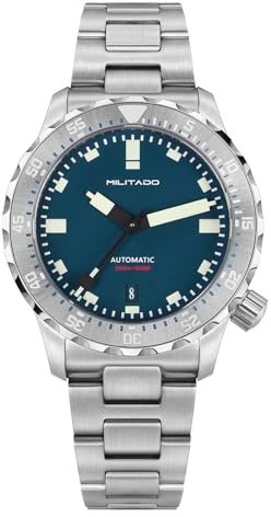 Militado ML20 Montre de plongée automatique 39 mm Étanche jusqu'à 200 m | Mouvement PT5000, cristal AR saphir, BGW9 Blue Lume, lunette 120 clics, acier 316L, bracelet solide, étanche à 200 m