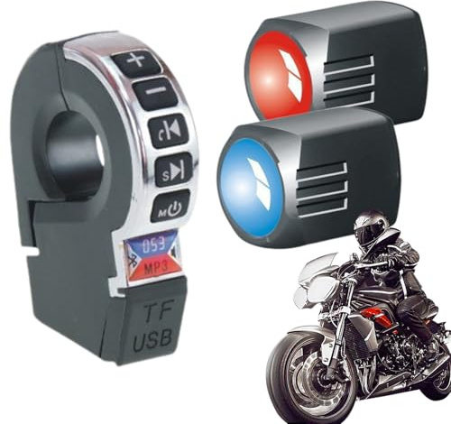 Altoparlante per moto – Amplificatore per manubrio senza fili con ricarica cellulare integrata – Impianto impermeabile per moto stereo, per ciclismo, scooter, bicicletta, auto, ciclismo, veicoli a