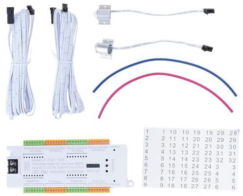 XAGMODSHN Contrôleur automatique de lumière d'escalier à 32 canaux 12 V 24 V LED Détecteurs de mouvement pour escaliers Bandes flexibles Contrôleur d'éclairage d'escalier durable