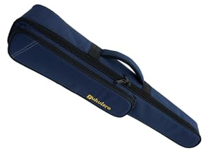 PUXZYAX Robuste Sopransaxophon Tasche mit Außentasche, Schultergurt und weicher Polsterung für maximalen Schutz. Gigbag Tasche mit Außentasche und Tragegriff, Blau, 70x12x9cm