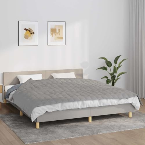 Mangloder - Manta pesada gris 155 x 220 cm, 11 kg, tejido 100% algodón con perlas de cristal, edredón para cama, sofá, dormitorio, salón, trabillas interiores para funda nórdica