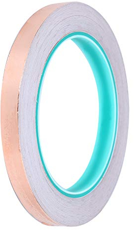 Fafeicy Nastro in Rame, 10mmx20m Nastro Biadesivo Conduttivo in Alluminio per Schermatura Elettromagnetica, Vetrate, Saldature, Riparazioni Elettriche