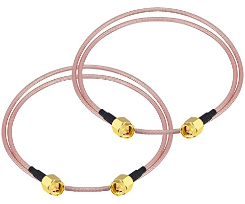 Boobrie Câble Coaxial SMA Mâle vers SMA Mâle 50cm Rallonge RG316 Connecteur SMA Adaptateur d'Antenne WiFi pour Câble d'Antenne Coaxial, Antenne 4g, Routeur sans Fil