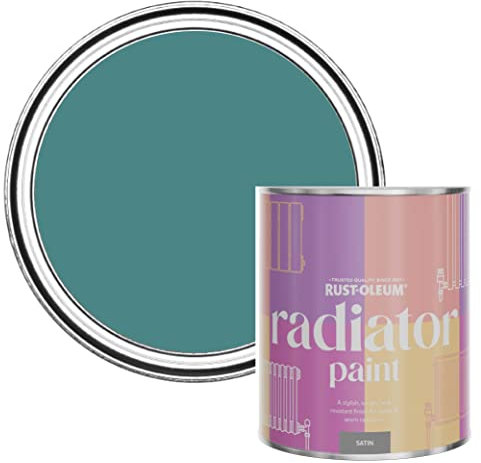 Rust-Oleum Green Heat Resistant Radiator Paint in Satin Finish - Peacock Suit 750ml