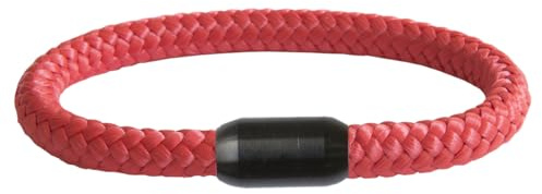 Paris Montana Armband Paracord, geflochten aus Seemannsgarn, mit schwarzem Edelstahl-Magnetverschluss, Segeltau-Design, maritim & wasserfest, 8 mm Durchmesser, handgemacht, diverse Farben & Längen