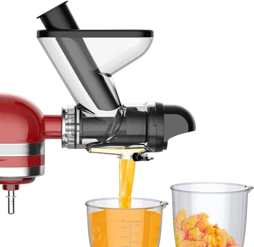 TPGSING Kau Entsafter Aufsatz für KitchenAid Standmixer, Kaltpressen Langsamer Entsafter Aufsatz für KitchenAid, Entsafteraufsatz für Kitchen Aid mit Dual-Einfüllschacht für Gemüse und Obst