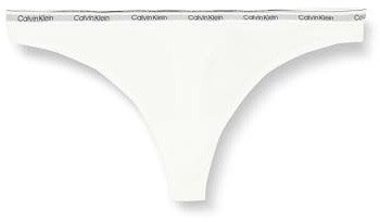 Calvin Klein Damen String mit Logobund, Weiß (White), S
