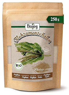 Biojoy Bucce di Psillio Biologico (250 g), Purezza 99%, Psyllium Husk (Plantago ovata)