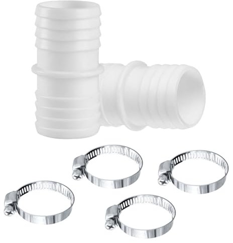 XUIIOSOOKP 2 Pz Raccordo Filettato Maschio 38mm, Adattatori Tubi per Piscina 38mm a 38mm, Connettore Tubo Piscina 38mm, Adattatore Piscina Doppio Tubo, con 4 Fascette Stringitubo in Acciaio Inox