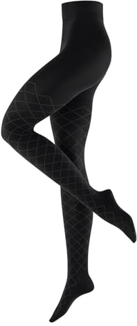 Burlington Damstrumpbyxor Argyle Affair W Ti bomull mönstrad 1 styck, svart svart 3000, 40–42, Svart svart 3000, 40-42