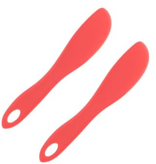 Fackelmann 9316950 Lot de 2 Spatules à tartiner Rouge, Couteau à tartiner, spatule à tartiner, spatule, Nylon, Rouge, 17,3 x 3,3 cm