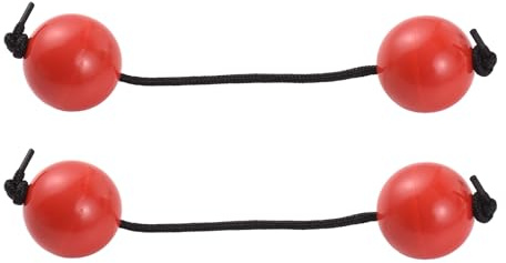 Ritmi africani aslatua shakers kashaka strumento 2 pacchetti di percussioni strumenti a mano shaker palline con suono delicato forti per spettacoli musicali rossi blu nero 5 cm 2 (Rosso)