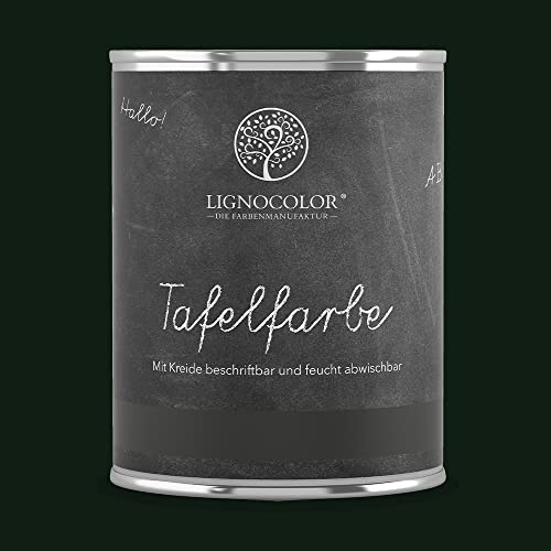 Lignocolor Tafelfarbe Tafellack 750 ml (Back to School 05) | Matte Tafelfarbe auf Wasserbasis für echten Tafel-Look – mit Kreide beschriftbar und wieder feucht abwischbar.
