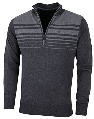 Calvin Klein Mens Lined Chunky Windproof Lined 1/2 Zip Sweater