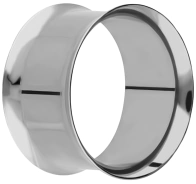 Treuheld® Titan Flesh Tunnel - Silber - Dünn/Dünner Rand - Ohrtunnel