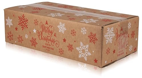 5x Wein Versandkarton Weihnachten für 2 Flaschen incl. Einlage & Deckel, DHL/UPS zertifiziert