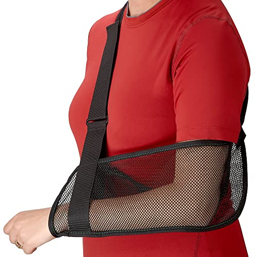 MEDca Mesh Arm Shoulder Sling - Shoulder Immobilizer for Shower - Adjustable Arm Brace Support for Rotator Cuff, Elbow and Other Injury Right/Left & Splint Elevation Support for Men and Women