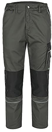 TMG | Leichte Arbeitshose für Herren, lang, ideal für Sommer, graue Cargohose mit Kniepolster, mit Taschen | Gr. 54