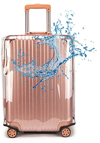 Hixingo Transparente Kofferschutzhülle, PVC Koffer Schutzhülle wasserdichte Kofferabdeckung Staubdichte Reisekoffer Hülle Trolley Case Schutzhülle für 18bis 30 Gepäck (22 Zoll,Weiß)