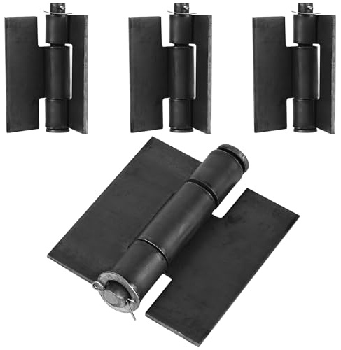 Weld On Hinges Extra Heavy Duty 4.4 x 4 Weldable Metal Butterfly Hinges Solid Steel Welding Butt Hinge Thickness 5mm for Heavy Metal Farm Garage Trailer Gates & Doors - 4 Pcs