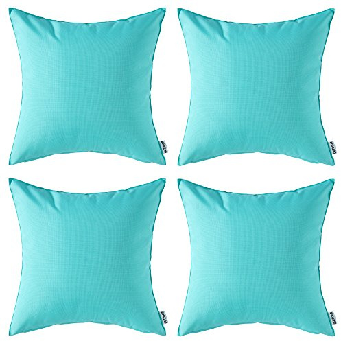MIULEE 4er Set Kissenbezug 40×40cm Wasserdicht Hellgrün | Outdoor Robustes Polyester Weich Pflegeleicht Langlebig Verfärbt Nicht Für Garten Balkon Terrasse und Wohnzimmer
