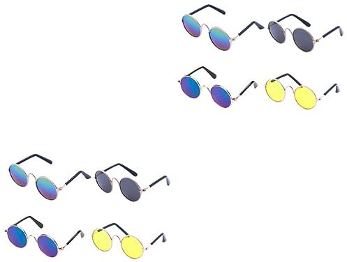 ifundom 8stücke Teiliges Puppenbrille Für Haustiere Mini-dekorationszubehör Für Fotos Modische Bunte Brillen Für Haustierpuppen Gemischte Farben