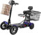 Faltbarer 4-Rad-Mobilitätsroller für Senioren Elektro-Rollstuhl Gerät mit Ladegerät und Korb enthalten für Reisen, Erwachsene, ältere Menschen,Blau,15.6Ah