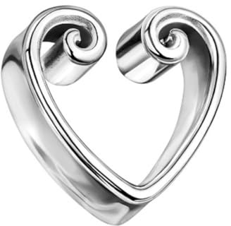 Taffstyle Flesh Tunnel Ohr Plug Ear Ohrpiercing Vintage Schmuck Piercing Edelstahl Herz