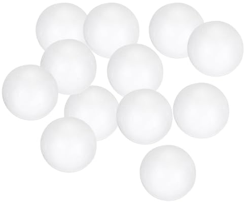 sourcing map Palline rotonde in polistirolo da 1,5 cm, per progetti artistici e decorazioni per feste, 75 pezzi, colore: bianco