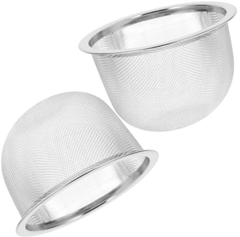 Luxshiny 2 Stück Edelstahl Teefilter Feinmaschiger Teekannen Siebeinsatz | Metall Kaffeebereiter Dauerfilter, Teesieb Korbfilter Für Aufgussbecher Kanne, Aussen 8cm, Innen 6.9cm, Höhe 5.2cm