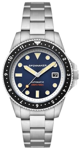Spinnaker Croft Pioneer SP-5136 Automatik-Herrenuhr mit massivem Edelstahlarmband 42mm, Dunkelblau, Croft Pioneer Automatik