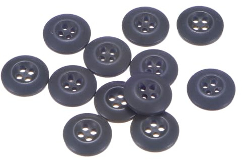 QUARKZMAN 12 Stück Knöpfe 15mm Runde Bastelknöpfe Dunkelblau Matte Harz Nähknöpfe 4-Loch zum Annähen Basis Button für Handwerk Scrapbooking Dekor Kleidung Mantel Blusen Hemden Hosen Jacken