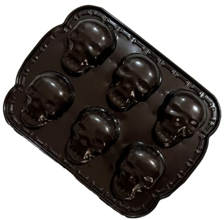 puzzlegame Totenkopf Backform, Schädel Form Backblech, Halloween Schädel Backform, Kuchenform, Aluminium Schädel Schokoladenformen, Totenkopf Eiswürfelformen für Halloween Dekoration