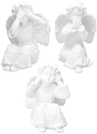 RORPOIR 3pezzi Angelo Forma Decorazione da Tavolo Statua di Angelo Ornamento Decorazione Artigianale Adorabile per Casa Statua Accessorio Fotografico