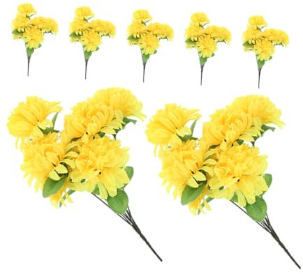 Cabilock 7stücke Künstliche Friedhofs-chrysanthemen Blumensträuße Aus Plastik Für Grabdekoration Simulation Chrysanthemen Bouquets Für Draußen Nutzung