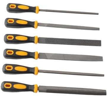 Eacam 6-teiliges 8-Zoll-Holzfeilen-Raspel-Set, Handwerkzeug aus Kohlenstoffstahl für Holzarbeiten, Metall, Glas, Keramik, Multifunktionales Tragbares Haushaltsset für Tischlerprojekte