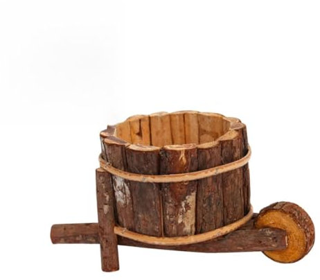 YARNOW charrette en Bois Pot de Fleurs paniers Chariot de Bar rotin Plantes d'intérieur bouda Decoration Interieure Pots de Fleurs des Plantes en Pot Chariot Pot de Fleur Bambou