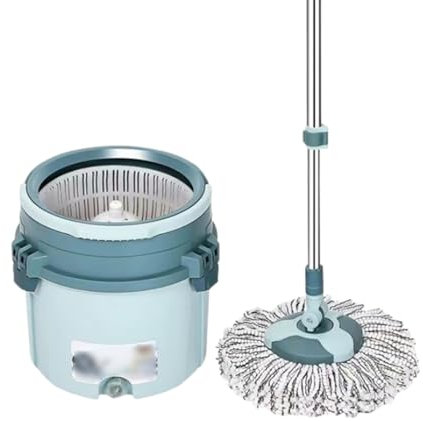 IUYIXWFP Fregona giratoria de un Solo Cubo con Mecanismo de elevación de Acero Inoxidable - Limpieza Manos Libres, Uso doméstico sin Esfuerzo, diseño sin apretar,E