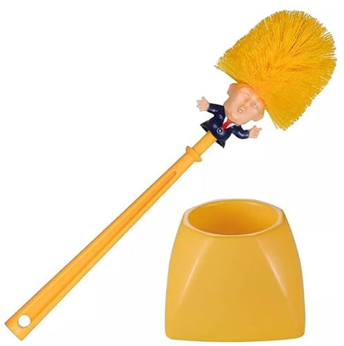 Bathroom Donald Trump Toilet Brush with Holder Cleaning Brush Set - Funny Gift