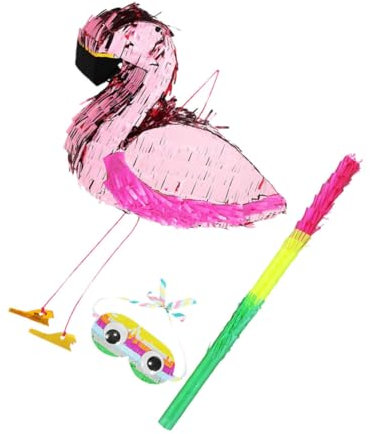 CAXUSD Geburtstagsparty Flamingo Pinata Für Luau Party Mit Augenbinde Spielzeug Für Junge Mädchen Geburtstag Shower Decor