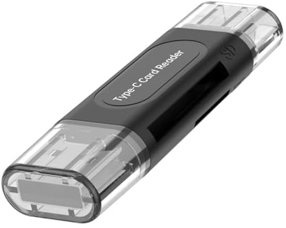 Lettore di schede multiplo per dispositivi USB2.0 Tipo C Porta Supporta schede SDTF fino a 128 GB Riconoscimento istantaneo Per Ufficio Viaggi Usa Adattatori per schede di memoria di tipo C