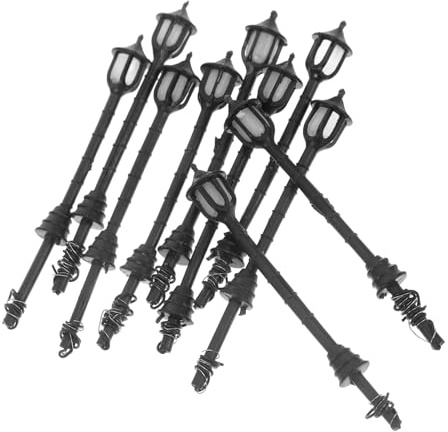 Milisten 10 Mini Lampade Stradali Miniatura per Giardino Esterno Modelli Lampioni da Paesaggio Decorazioni per Casa delle e Diorami